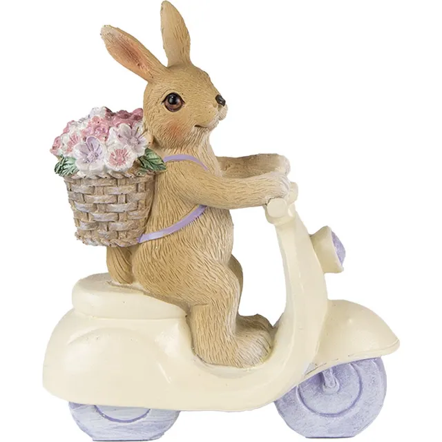 Clayre & Eef Beeld Konijn 14 cm Bruin Beige Polyresin Woonaccessoires