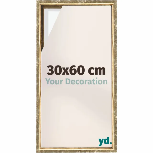 yd. yd, Baklijst 30x60 cm Goud Antiek - Lijst voor Canvasdoek - MDF Lyon