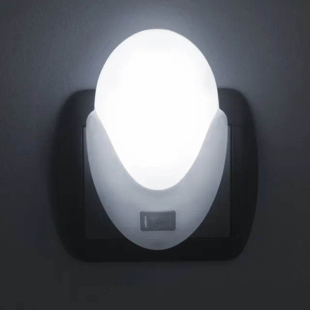 PHENOM LIGHTING TECHNOLOGY Phenom Stopcontact Stekker LED Nachtlamp Met Schakelaar - Energiezuinige Nachtverlichting - Koud Wit LED Licht - Compact Ontwerp - Langere Levensduur - Voor Slaapkamer, Gang Of Woonkamer - 230V [20252] Meerkleurig
