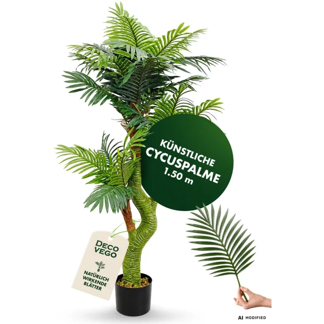 Decovego Valse Kunstmatige Cycus Palm Plant Boom Decoratie Bininnen 165 cm DECOVEGO Groen