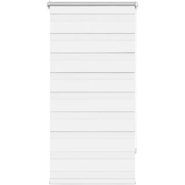 Happiq Zebra Rolgordijn 80x150 cm Wit – Dubbellaags Verduisterend Rollo met Klembevestiging