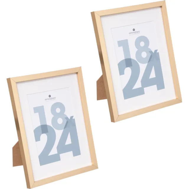 5Five® Atmosphera fotolijstje voor een foto van 18 x 24 cm - 2x - goud - foto frame Manu - modern/strak ontwerp Goudkleurig