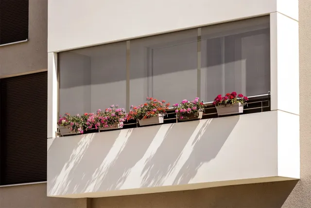 Coloray Buitenrolgordijn - Licht warmgrijs Balkonafscherming - 80x180 cm - Raamdecoratie Buiten - Zonwerend Gordijn - Windscherm Balkon - UV-Bescherming Buiten - Buitenjaloezie - Zonnescherm Verticaal