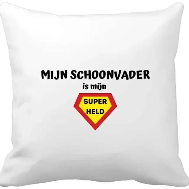 Akyol mijn schoonvader is mijn superheld Kussen hoes - Papa - super schoonvader - vader cadeautjes - vaderdag - verjaardag - geschenk - kado - 40 bij 40 cm Multicolor