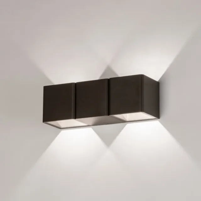 Lumidora Wandlamp 75369 - Voor buiten - AGAY - 2 Lichts - Ingebouwd LED - 12.0 Watt - 2700 Kelvin - Bruin - Metaal - Buitenlamp - IP54