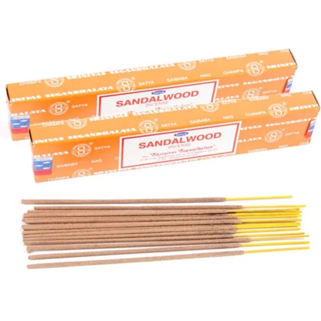 Satya Nag Champa wierrook stokjes Sandelhout geur - 24x - Lichaam in balans - Meditatie - staafjes van 22 cm Multi