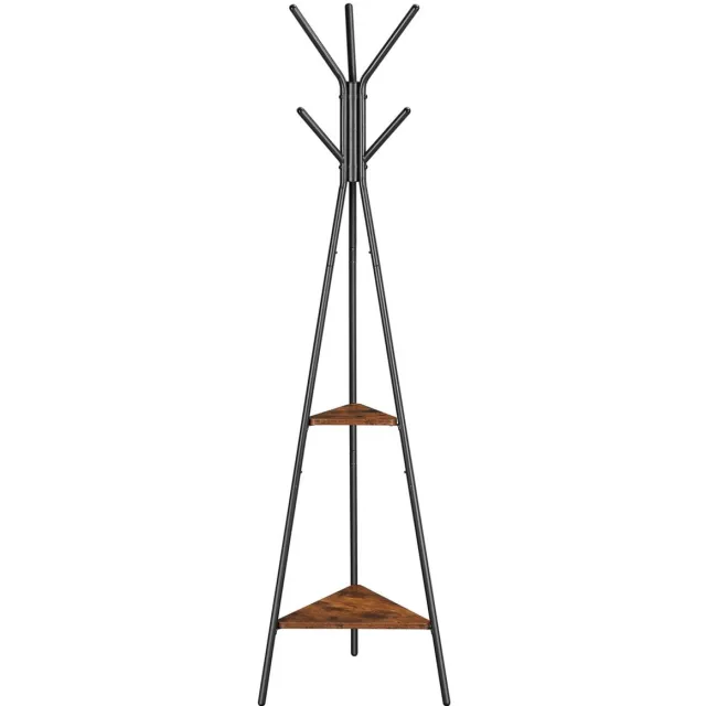 BEGRYF Staande kapstok - industrieel - met 2 hoekplanken - zwart en rustiek bruin - 49,5x49,5x179 cm Rustiek bruin, Zwart