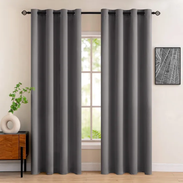 Floraweg Ondoorzichtige Gordijnen met Oogjes, 230gsm,Mooie Zachte Verduisterende Gordijnen voor Verduisterende Kamer,voor de Slaapkamer,Woonkamer,Thermisch Gordijn,Koude Bescherming,1 stuk,Grijs,140 x 270cm