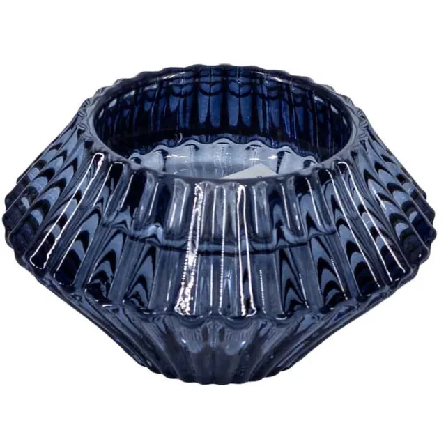 homebound by ky Glazen waxine- en kaarsenstandaard blauw
