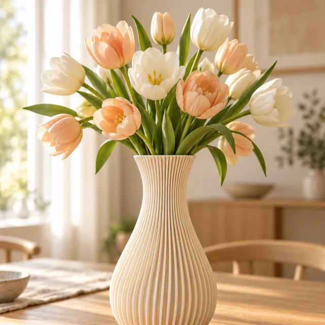Vaasje by Iris 2x Japandi Vaas – Organische Design Vaas – Moderne Decoratieve Vaas – 25,5 cm Bone wit