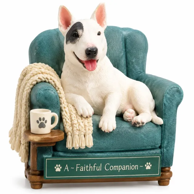 SWGOTA Bullterriër-adventskalender met 24 platte hangdecoraties - Kerstaftelling in doos Wit