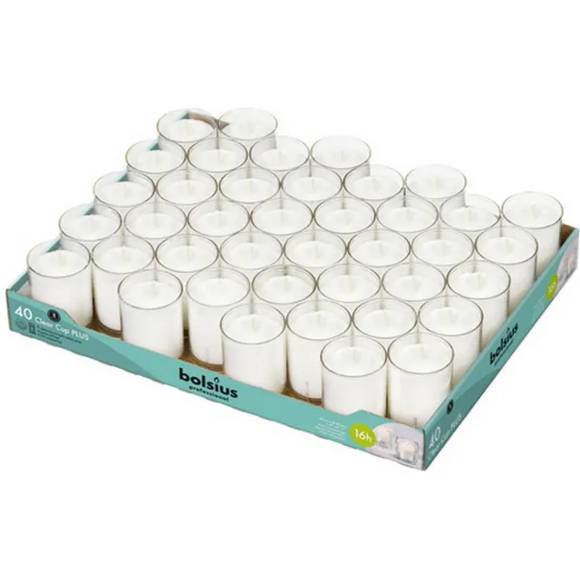 Bolsius 200 stuks Bolsius ReLight kaars in transparante houder 55/42 (16 uur)