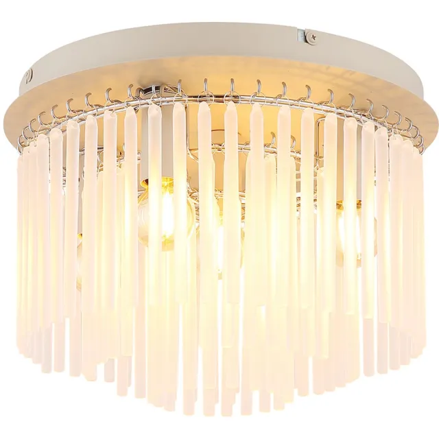 Globo Lighting Plafondlamp beige Woonkamerlamp Slaapkamerlamp 5-vlam, gesatineerde glazen staven, 5x E14 stopcontacten, DxH 32 x 23 cm