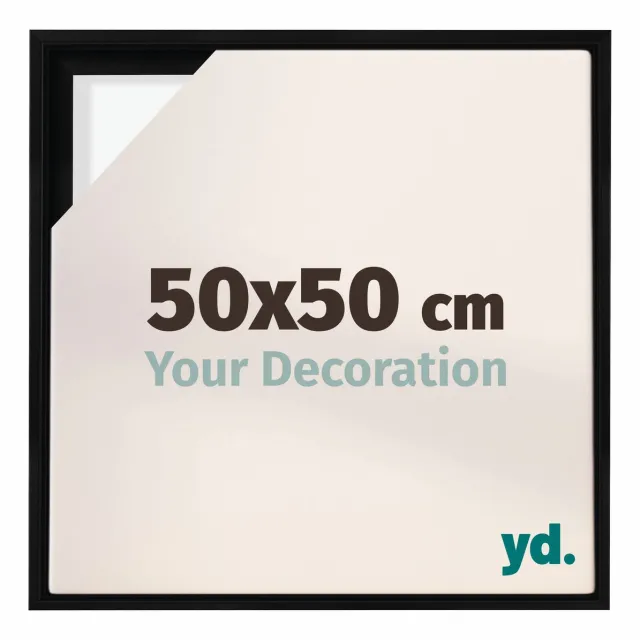yd. yd, Baklijst 50x50 cm Zwart Mat - Lijst voor Canvasdoek - MDF Lyon