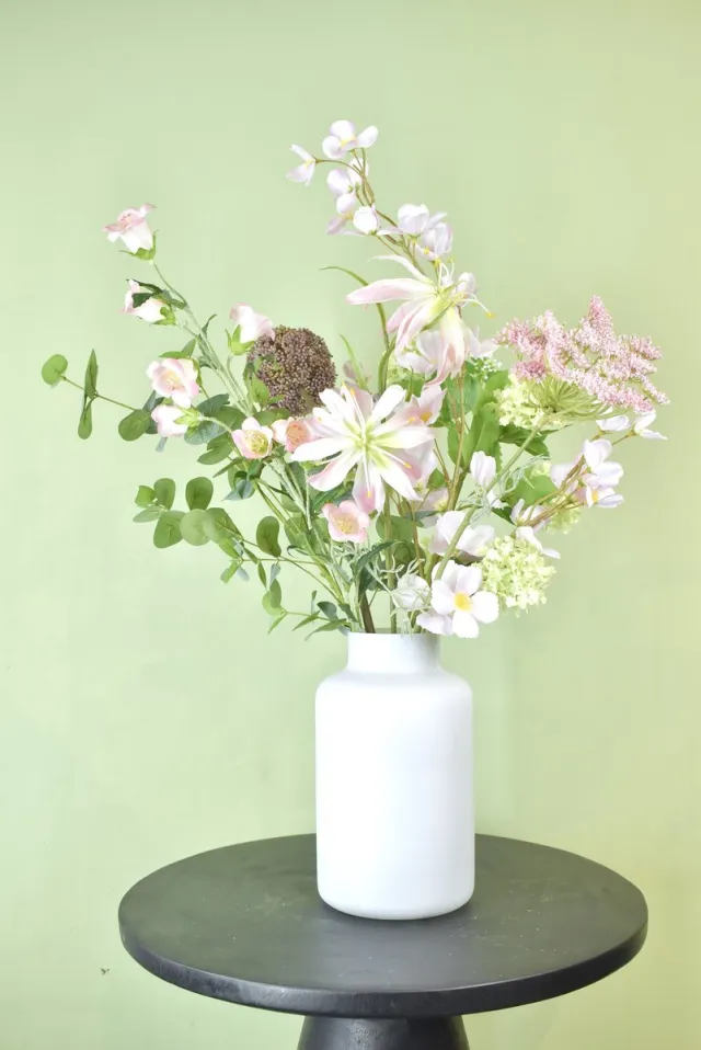 Natuurlijk Bloemen Kunstbloemen - Soft Pink - Zijden boeket - 65 cm Roze