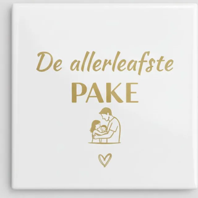 Nevolis Hartverwarmende Opa Quote Keramische Tegel – “De Allerliefste Pake” Familie Liefde Wanddecoratie – 15 × 15 cm Multi Color