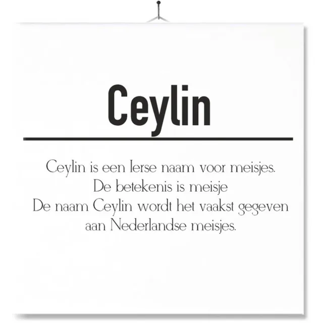 MC Living Tegel Met Opdruk | Betekenis | Kado | Cadeau | Met Naam - Ceylin Multi-Color