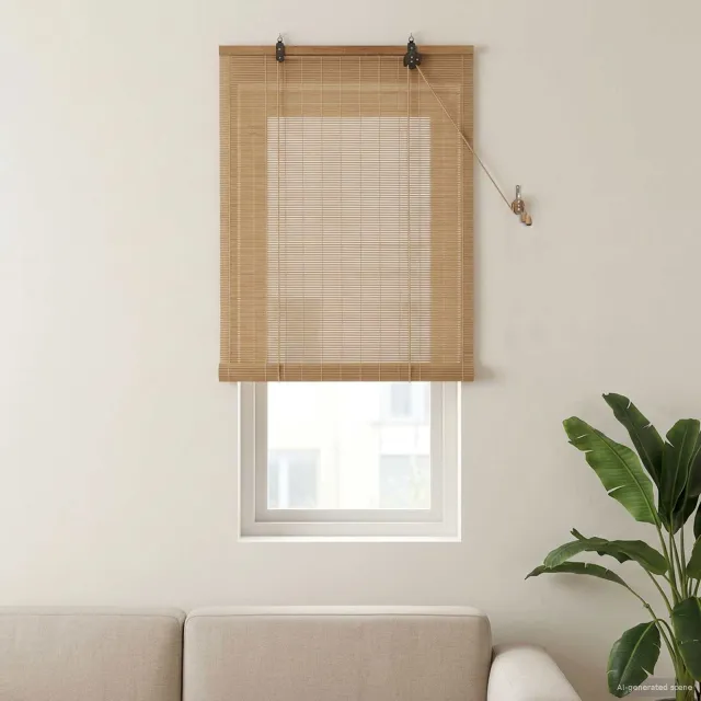 vidaXL Rolgordijn Bruin 40 x 160 cm Bamboe