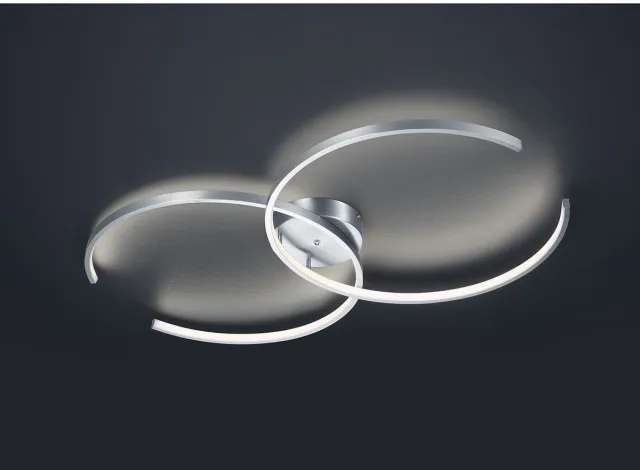 BES LED LED Plafondlamp WiZ - Smart LED - Trion City - 34W - Aanpasbare Kleur - Dimbaar - Afstandsbediening - Rond - Mat Nikkel - Aluminium