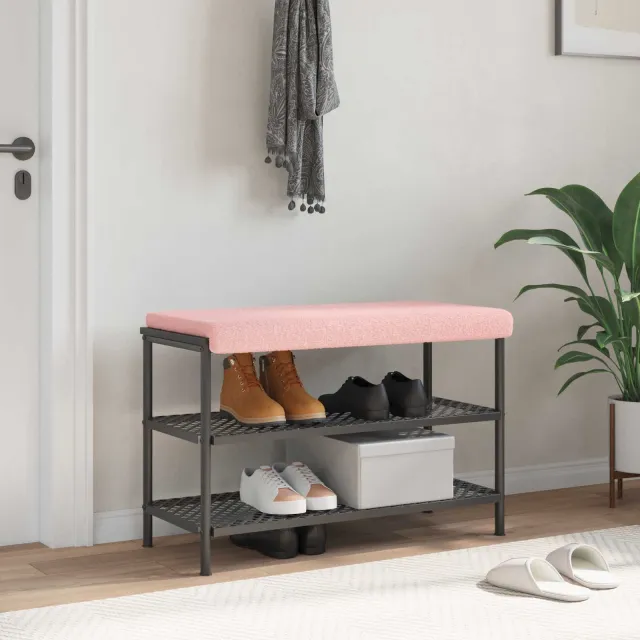 vidaXL Bankkussen Sherpa Stof Roze Diepte 35 cm