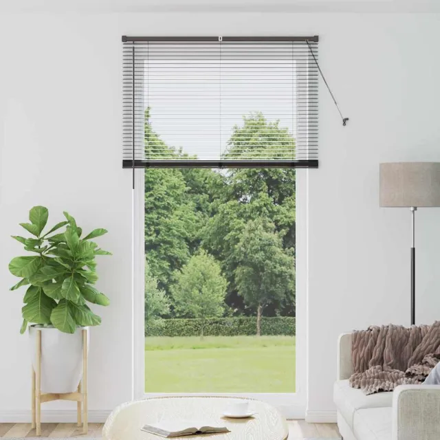 vidaXL Venetiaanse jaloezie Zwart 220 x 120 cm 25 mm Aluminium