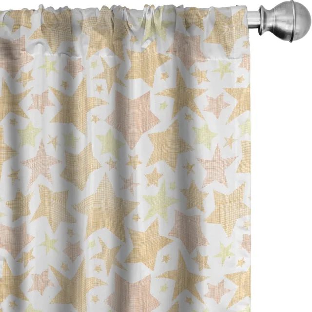 ABAKUHAUS Sterren Gordijnen – 2x75x225 cm – microvezel – Lichtgetinte Pale Yellow Marigold Hellgeel Ringelbloem