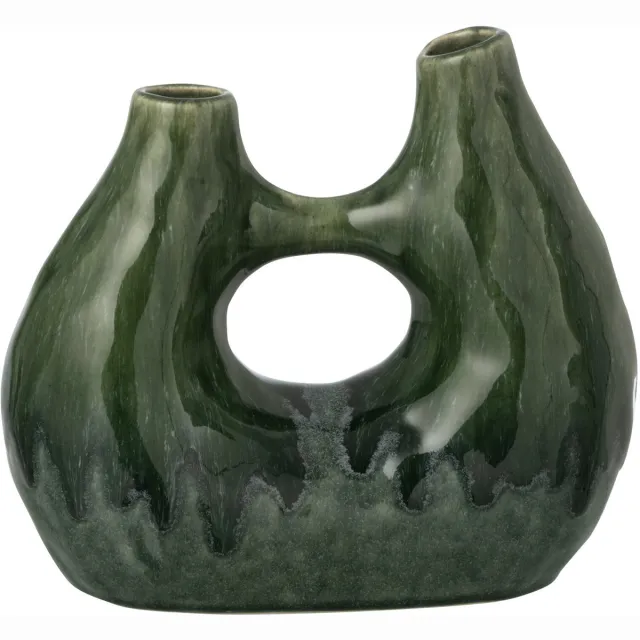 J-Line vaas Jeanne - steengoed - groen - medium