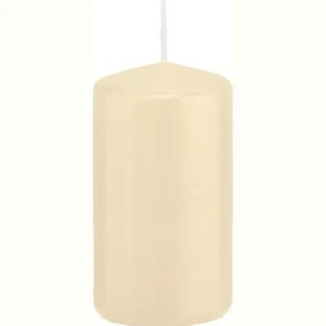 Trend Candles Cilinderkaars/stompkaars - cremewit - 5 x 10 cm - 23 branduren - met brandvertragende folie