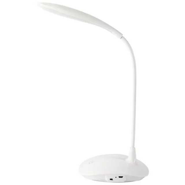 GelldG Bureaulamp - LED-bureaulamp - 360° flexibele, verstelbare lamparm - Oplaadbaar - Dimbaar - Geschikt voor thuis en op kantoor - Wit