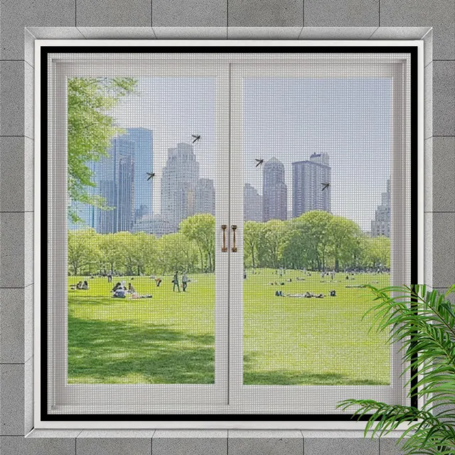 VHV Vliegenhor - Raamhor met klittenband - 110x120 cm - Glasvezel hor - Muggennet raam - Insectenhor - Zelfklevende raamhor - Frisse lucht doorlaten - Insecten weren - Voor slaapkamer - Voor keukenraam - Voor zomer Zwart