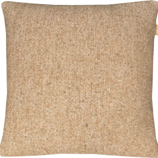 Malagoon Camel beige double faced recycled wool square cushion