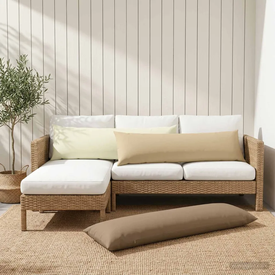 vidaXL Plaid kussen 2 st HEERLEN Crèmekleurig 40 x 145 cm Polyester