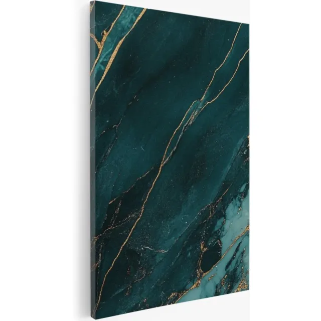 Saammp Canvas Schilderij - Turqoise marmer - Abstract - 40x60 - Foto op canvas - Wanddecoratie - Muurdecoratie Woonkamer - Slaapkamer decoratie - Canvas Print Multicolor