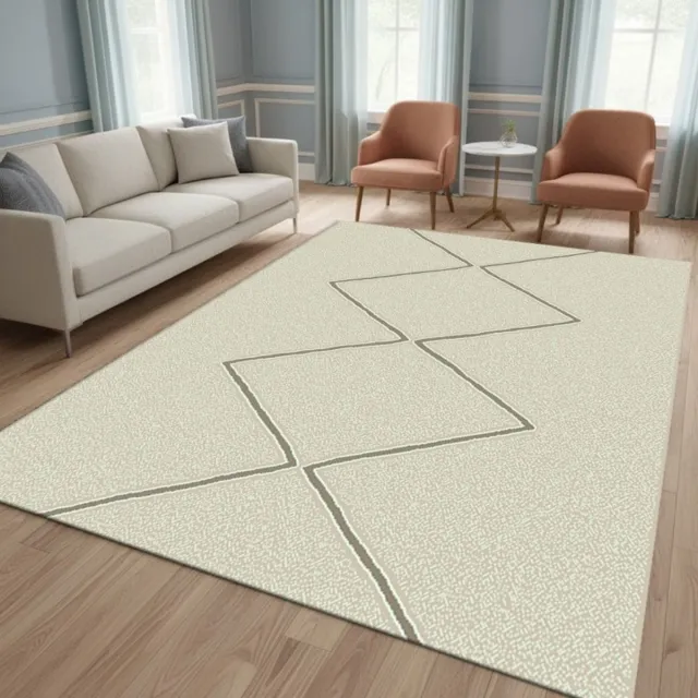TapisTrend Designer tapijt Beige 160x230 cm Modern vloerkleed met een geometrisch ruitpatroon voor de woonkamer, slaapkamer en eetkamer