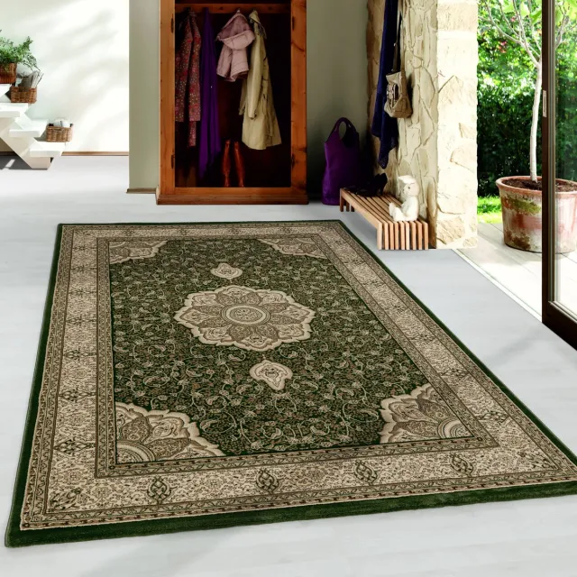 Muratap Isfahan Oosters Klassiek Laagpolig Vloerkleed Groen- 240x340 CM
