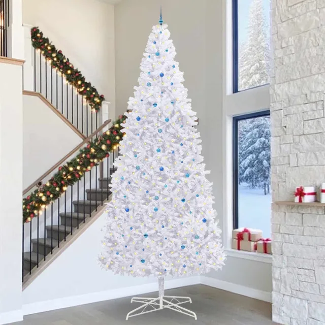 vidaXL Kunstkerstboom Wit 400 cm PVC en staal