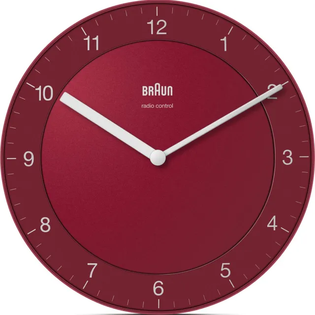 Braun BC06R-DCF - Wandklok - Analoog - Radiogestuurde tijdsaanduiding - Rood