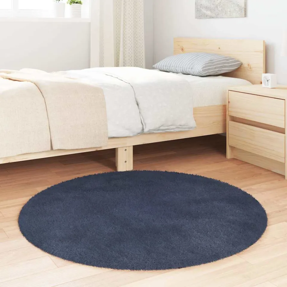 vidaXL Hoogpolig vloerkleed NAVARRA polyester marineblauw, foto 7