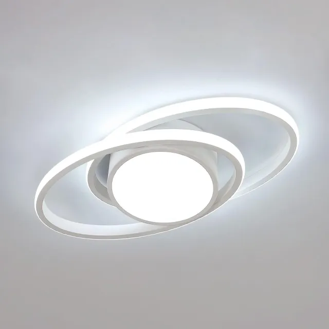 Riserva Modern Eenvoudig - Plafondlamp - Wit - 39W LED - 6500K Koud Wit Licht - Woonkamer & Slaapkamer