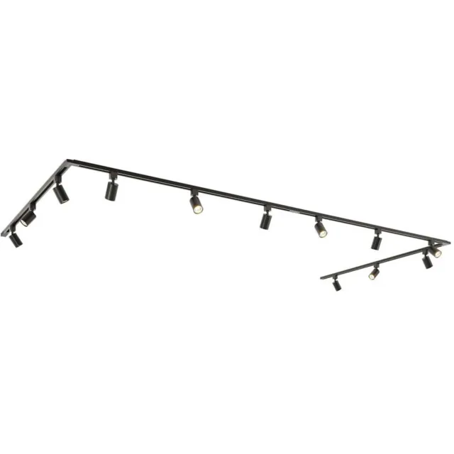 HOFTRONIC railverlichting pakket U-vorm – 6 meter railsysteem met 12 GU10 railspots – dimbaar – aluminium zwart – IP20 – modulair – 230V – railverlichting woonkamer keuken