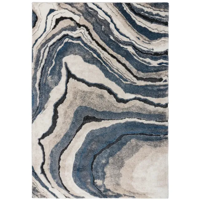Dutch XXL Hoogpolig Vloerkleed | Tapijt | Firenze | Geoden | Blauw | 140x200 cm