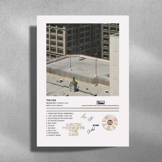 Luxe poster Arctic Monkeys - The Car - Metalen Poster 30x40cm - album cover wit