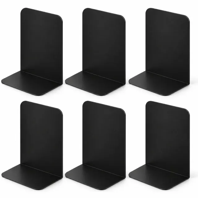 Hauskraft Boekensteun Metaal - Set van 6 - 19,5 cm Hoog - Zwart
