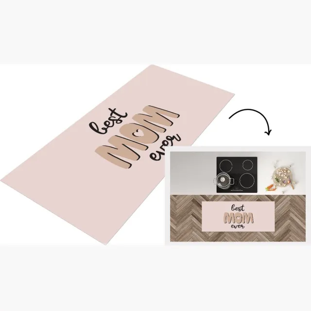 KitchenYeah Keukenloper - Loper keuken - Best mom ever - Quotes - Spreuken - Moeder - Keukenloper vinyl Multicolor