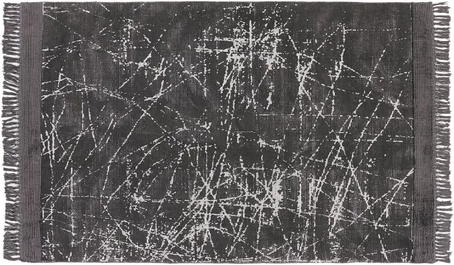 Beliani HANLI - Vloerkleed - Donkergrijs - 140 x 200 cm - Viscose