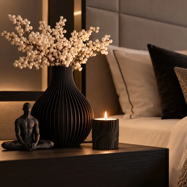 Decor & Diffuse Oplaadbare LED Kaars Infinity Zwart – Luxe Design – UDS oplaadbaar - Realistische Vlam – 80 uur Brandtijd – Afstandsbediening & Timer
