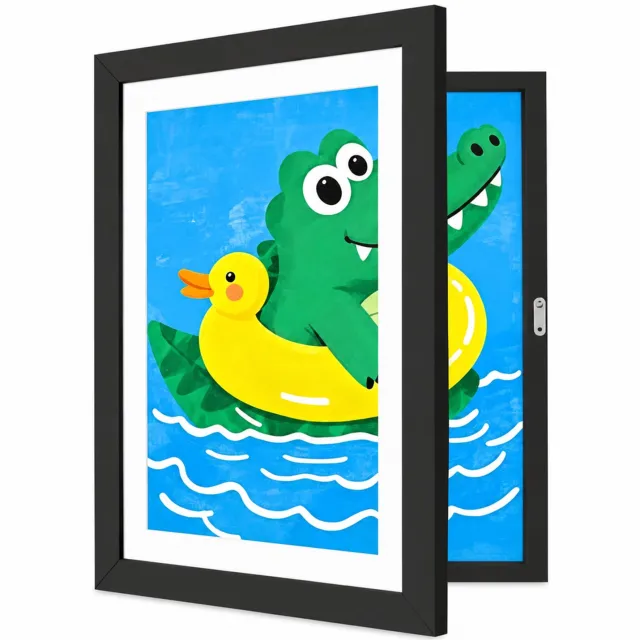 SWGOTA Zwarte tekeningenlijst 8.5 x 11 inch - Dikke MDF-uitvoering met openslaande voorkant en standaard - Zonder afbeelding