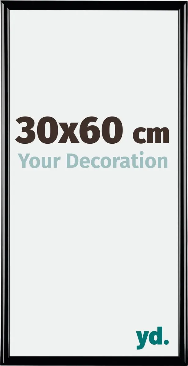 yd. Your Decoration - Fotolijst 30x60 cm - Kunststof - Zwart Hoogglans - Bordeaux