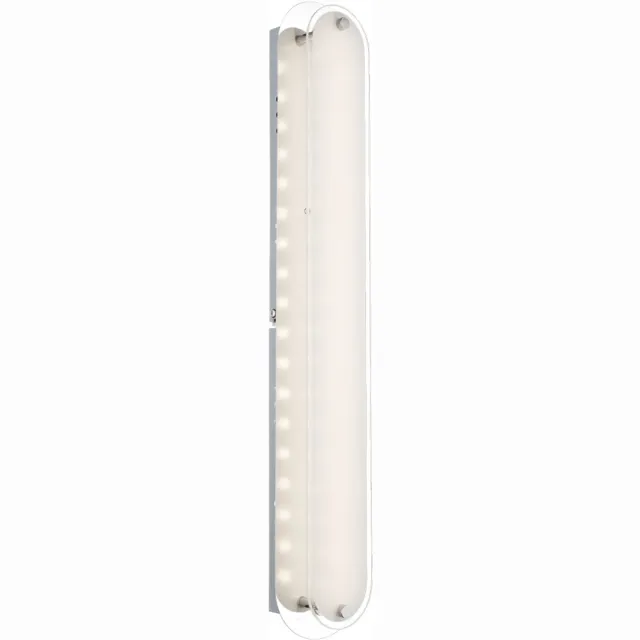 Globo LED wandlamp gesatineerd glas spiegellamp chroom wandlamp woonkamer, 9W 492Lm warm wit, LxBxH 47x8x6 cm zilver