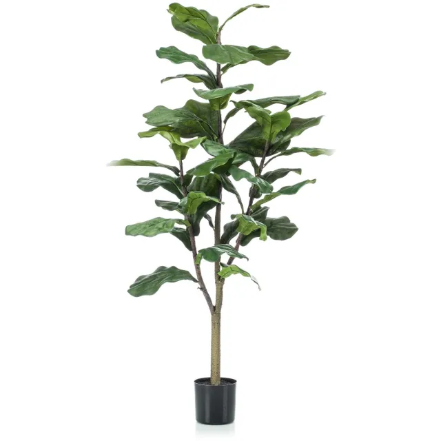 Emerald Kunstboom Ficus Lyrata 120cm - Kunstplant voor binnen - Ficus kunstplant Groen